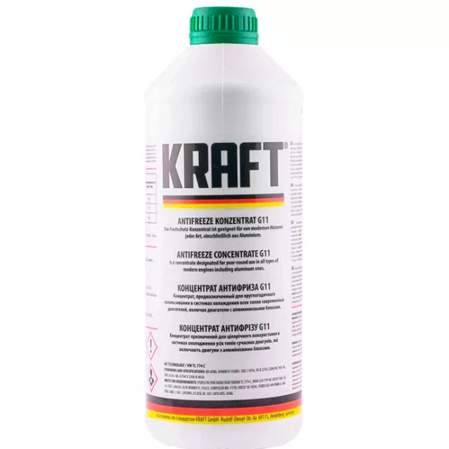 Антифриз Kraft G11 -80°C зелений 1,5л (394318) (KF118) Антифриз Kraft G11 -80°C зелений 1,5л (394318) (KF118)
