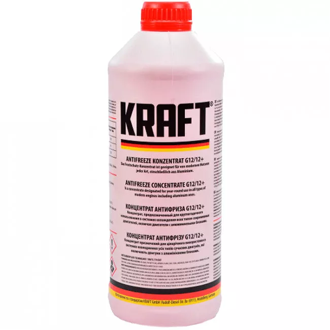 Антифриз Kraft G12/G12+ -80°C красный 1,5л (393359) (KF103) Антифриз Kraft G12/G12+ -80°C красный 1,5л (393359) (KF103)