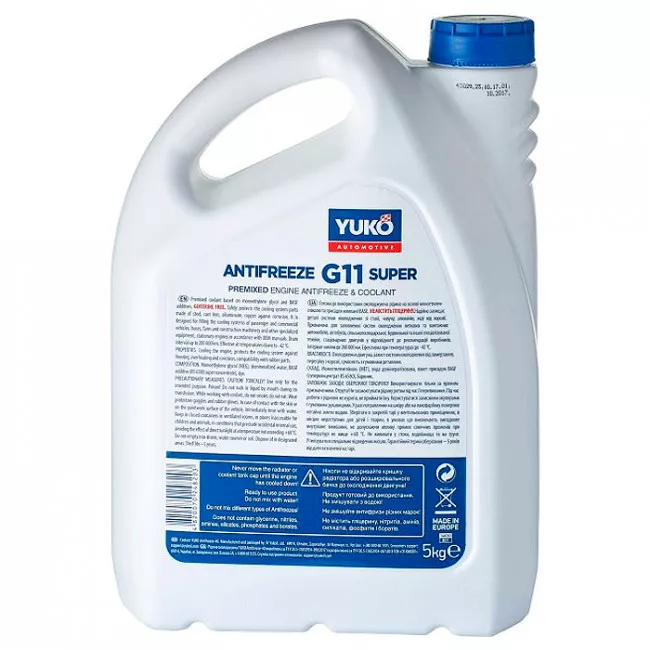 Антифриз Yuko Super G11 -40°C синий 5л (4820070248203)