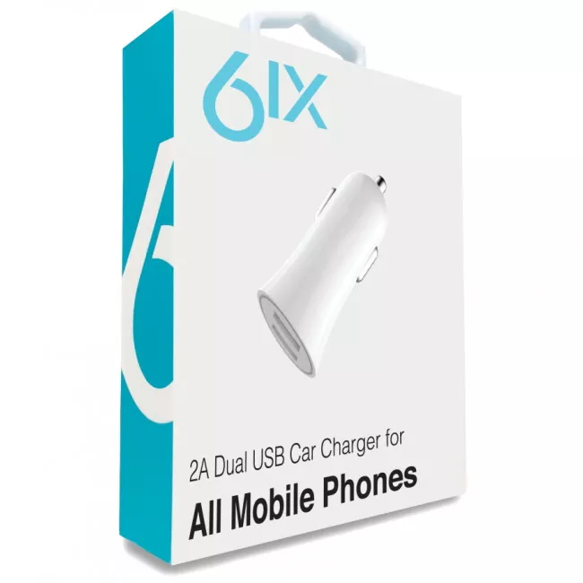 Автомобильное зарядное устройство SIX Dual USB 2A (862066)