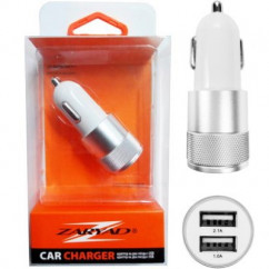 Автомобильное зарядное устройство ZARYAD серебристое 2USB AZU01 (625740)