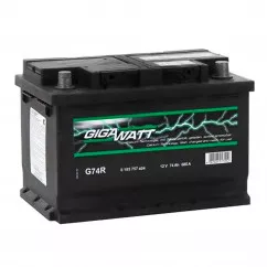 Аккумулятор Gigawatt G74R 6CT-74Ah (-/+) (0185757404)