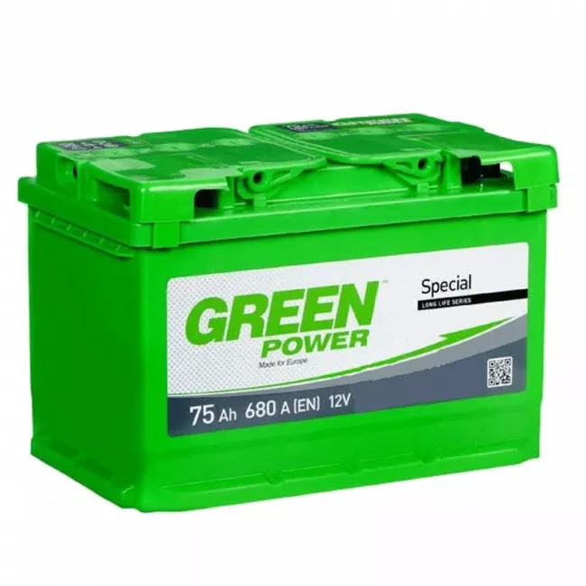Автомобильный аккумулятор GREEN POWER 6СТ-75Ah 680A Аз (EN) (000022426) (29493)