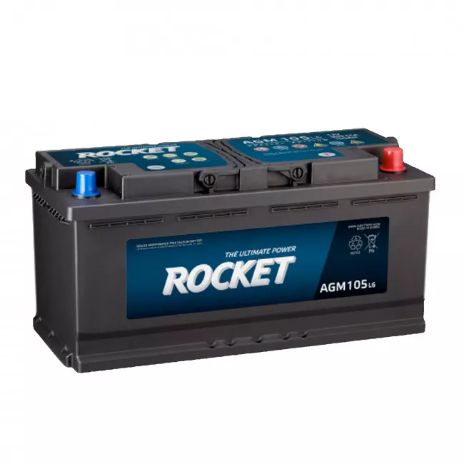 Автомобильный аккумулятор ROCKET AGM 6СТ-105Ah АзЕ (AGM L6)