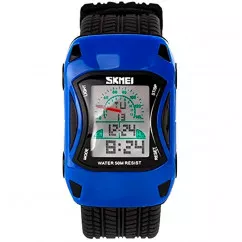 Часы детские Skmei Авто 0961, синие, в металлическом боксе (175-1102-blue_b_m)