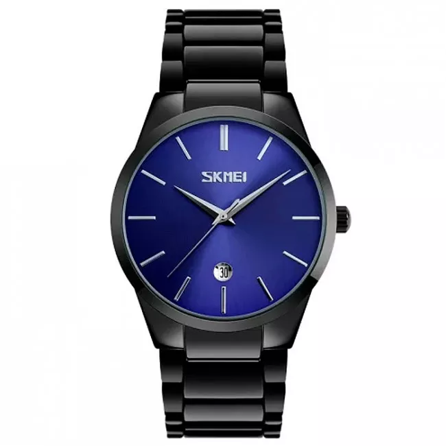 Часы кварцевые Skmei 9140, синие-черные, в металлическом боксе (175-1085-blue_b_m)