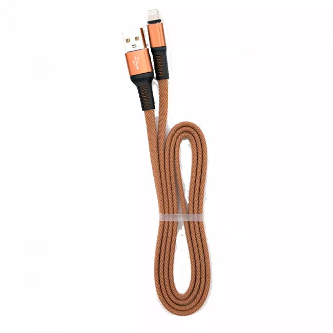 Дата кабель Vinga USB 2.0 AM to Lightning 1m flat nylon brown (VCPDCLFNB1BR)