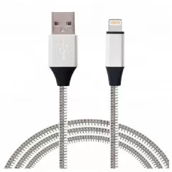 Дата кабель Vinga USB 2.0 AM to Lightning 1m metal silver (VRC071SI)