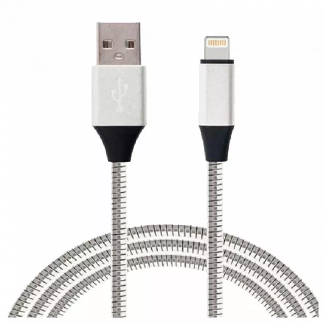 Дата кабель Vinga USB 2.0 AM to Lightning 1m metal silver (VRC071SI)