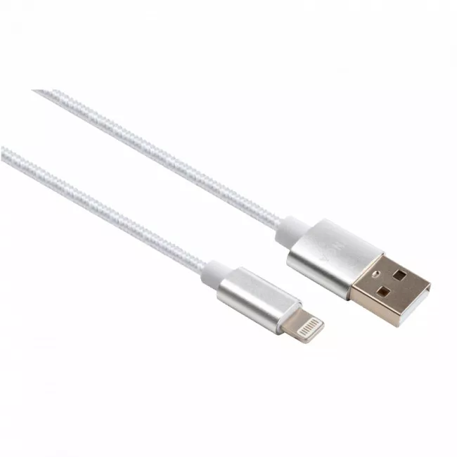 Дата кабель Vinga USB 2.0 AM to Lightning 1m nylon silver (VCPDCLNB1S)