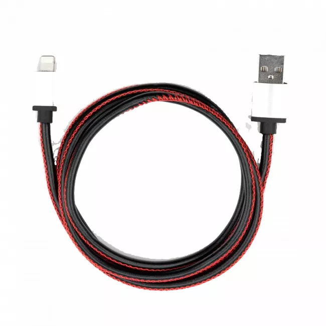 Дата кабель Vinga USB 2.0 AM to Lightning 1m pu leather black (VCPDCLLS1BK)