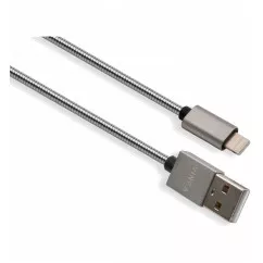 Дата кабель Vinga USB 2.0 AM to Lightning 1m stainless steel silver (VCPDCLSSJ1S)