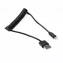 Дата кабель Vinga USB 2.0 AM to Lightning Spring 1m black (VCPDCLS1BK)
