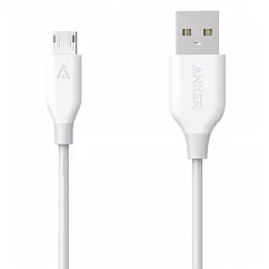 Дата кабель Anker USB 2.0 AM to Micro 5P 0.9m V3 Powerline White (A8132H21)