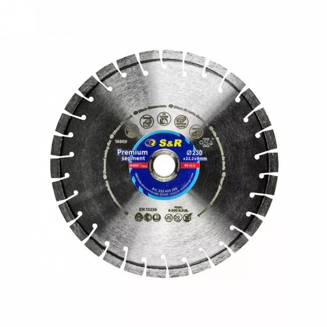 Диск алмазный сегментный S&R Premium Segment 230х22,2 мм (252423230)