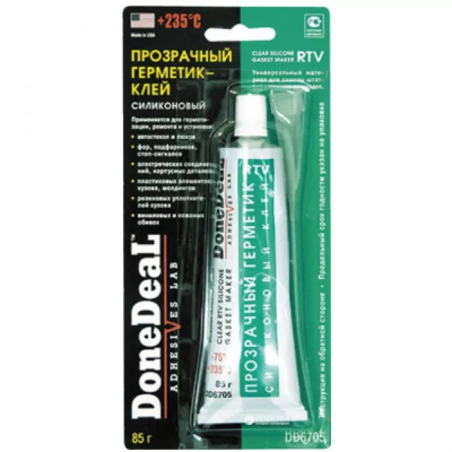 Прозрачный герметик DONE DEAL клей силиконовый 85 г (DD6705)