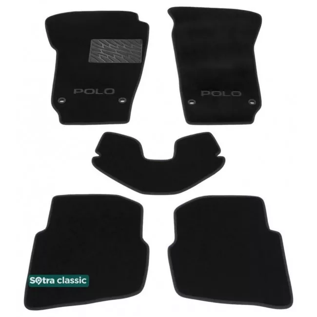 Двошарові килимки Sotra Classic 7mm Black для Volkswagen Polo (mkIV) 2002-2009