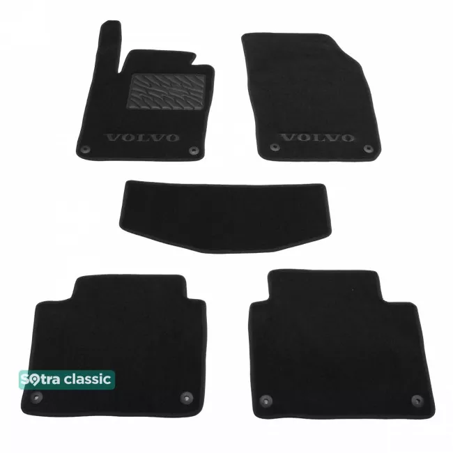 Двухслойные коврики Sotra Classic 7mm Black для Volvo S90 (mkI) / V90 (mkI) 2016-> (ST 08825-GD-Black)