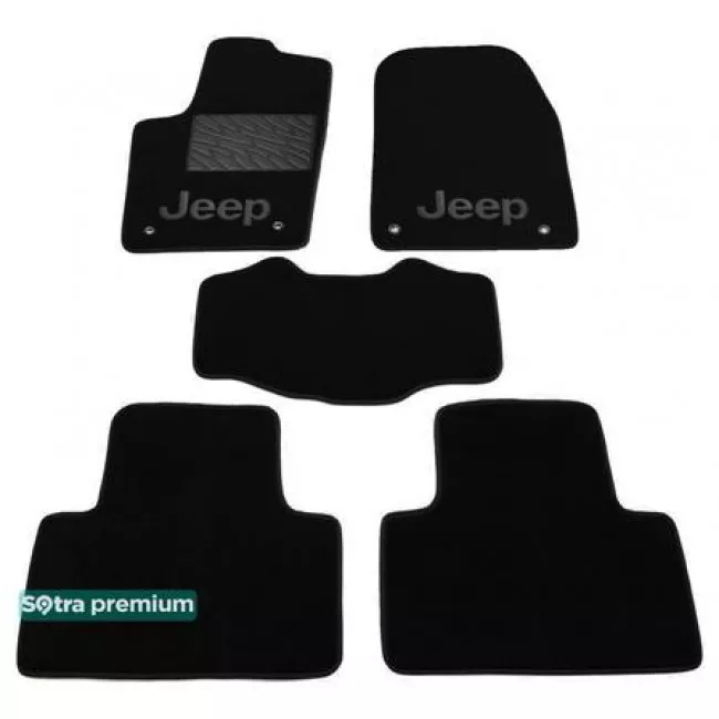 Двухслойные коврики Sotra Premium 10mm Black для Jeep Grand Cherokee (WK2)(mkIV) 2014->