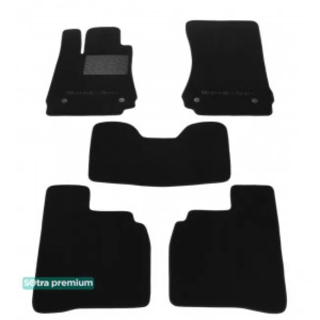 Двухслойные коврики Sotra Premium 10mm Black для Mercedes-Benz S-Class (long)(W221) 2006-2013