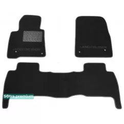 Двошарові килимки Sotra Premium Black 10mm для Toyota Land Cruiser (1-2 ряд)(J200) 2007-2012