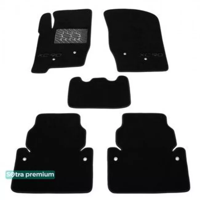 Двошарові килимки Sotra Premium Black 10mm для Volvo XC90 (mkI) 2002-2014 Двошарові килимки Sotra Premium Black 10mm для Volvo XC90 (mkI) 2002-2014