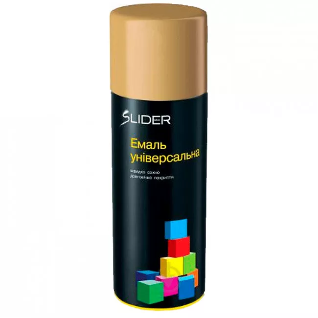 Эмаль SLIDER color универсальная 1001 бежевый, аэр. упаковка 400 мл (12 шт/уп) (000001022) (55039)