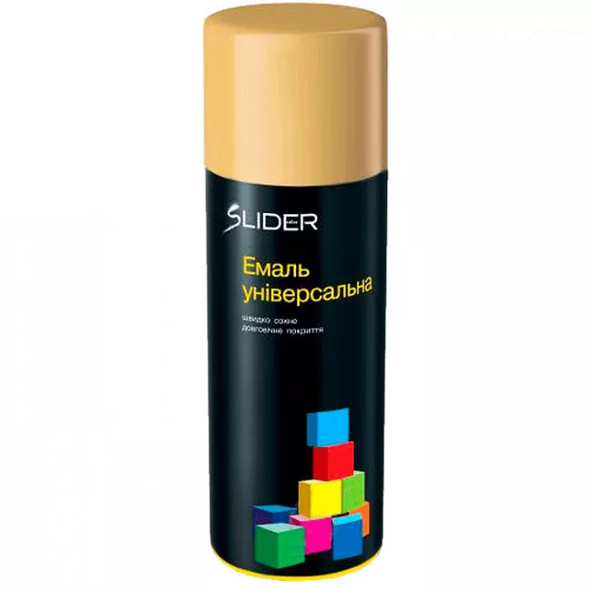 Эмаль SLIDER color универсальная 1015 слоновая кость, 400 мл (12 шт/уп) (000007999) (55040)