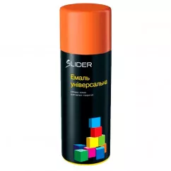 Емаль SLIDER color універсальна 2004 оранжева, аер. упаковка 400 мл (12 шт/уп) (000001024) (55043)