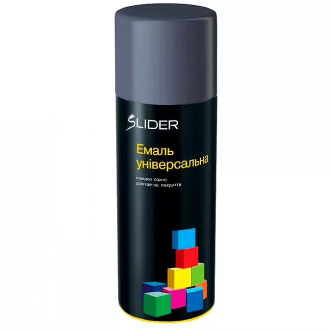 Эмаль SLIDER color универсальная 7024 темно-серая  в аер. упаковке 400 мл (55069) (000001034)