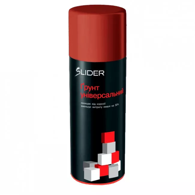 Эмаль SLIDER color универсальная грунт. красный, 400 мл (12 шт/уп) (000006516) (55089)