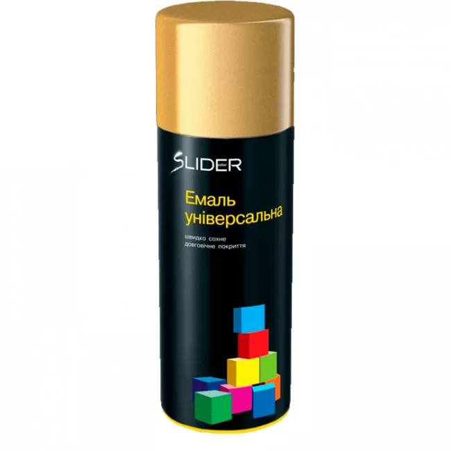 Эмаль SLIDER color универсальная золотистая, 400 мл (12 шт/уп) (000005246) (55081)