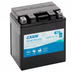 Мото акумулятор залитий та заряджений EXIDE AGM 12Ah АзЕ 210A (AGM12-14)