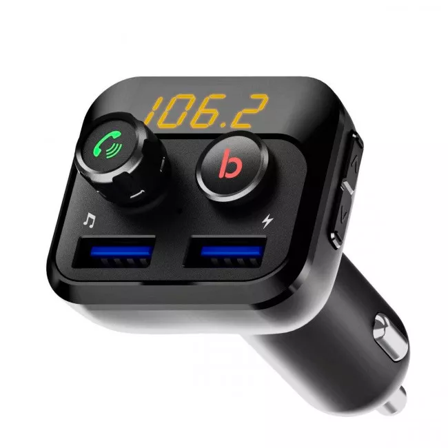 FM-трансмиттер Grand-X MegaBass, Bluetooth V5.0,  Hands Free, MicroSD, 2USB 1A+2,4A (98GRX)