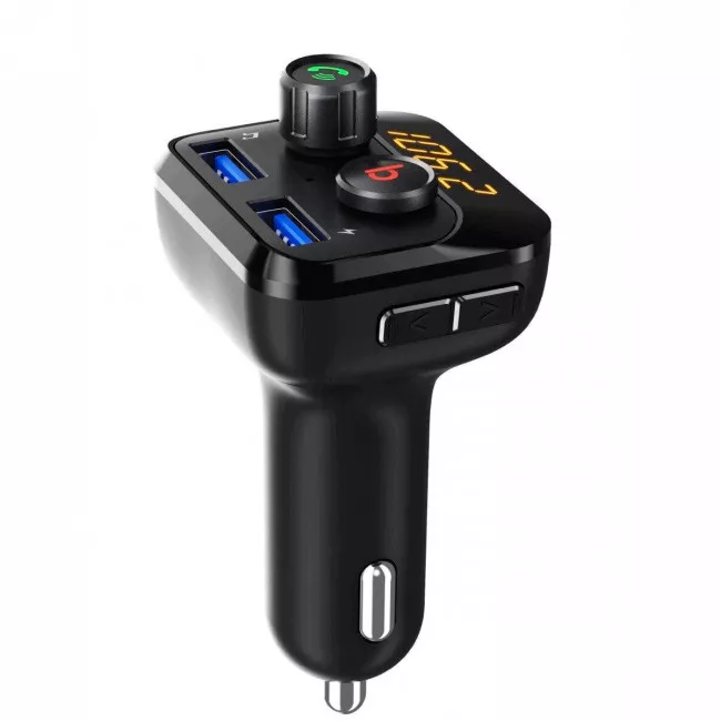 FM-трансмиттер Grand-X MegaBass, Bluetooth V5.0,  Hands Free, MicroSD, 2USB 1A+2,4A (98GRX)