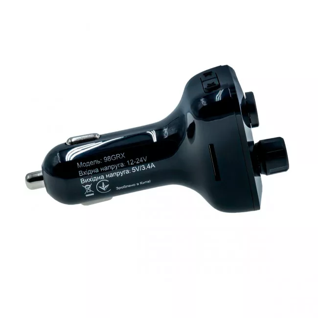 FM-трансмиттер Grand-X MegaBass, Bluetooth V5.0,  Hands Free, MicroSD, 2USB 1A+2,4A (98GRX)