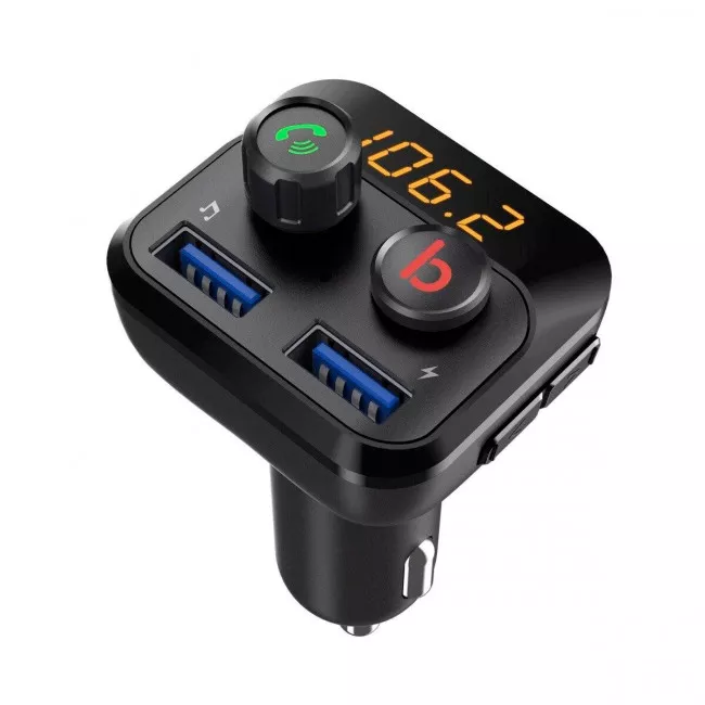 FM-трансмиттер Grand-X MegaBass, Bluetooth V5.0,  Hands Free, MicroSD, 2USB 1A+2,4A (98GRX)