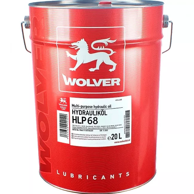 Індустріальна гідравлічна олива WOLVER HLP68 20л (4260360942198)