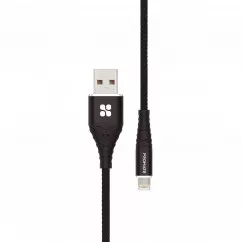Кабель синхронізації PROMATE USB-LIGHTNING 2.4А 1м (icord-1.black)