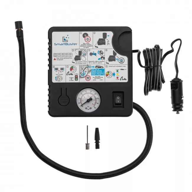 Компресор із набором для ремонту шин Smartbuster KIT450 (компресор ES225+герметик 450мл)