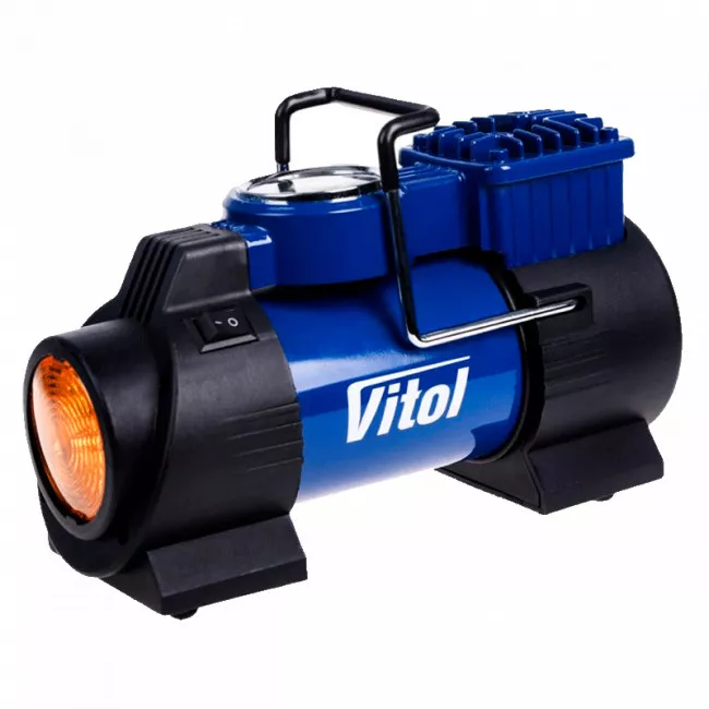Автомобільний компресор Vitol з ліхтарем K-60