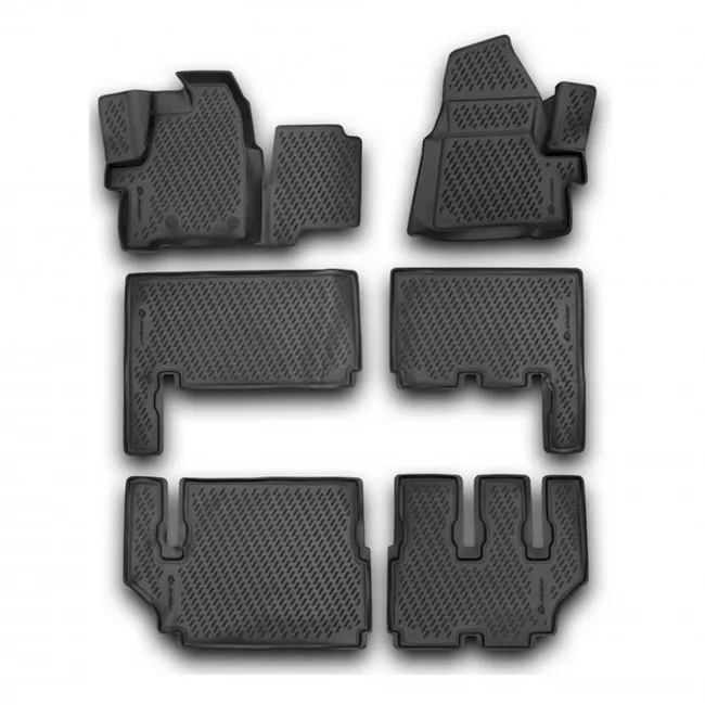 Коврики 3D в салон FORD Tourneo Custom, 01/2013->, 9 seats, 6 шт. (полиуретан)  CARFRD00029k