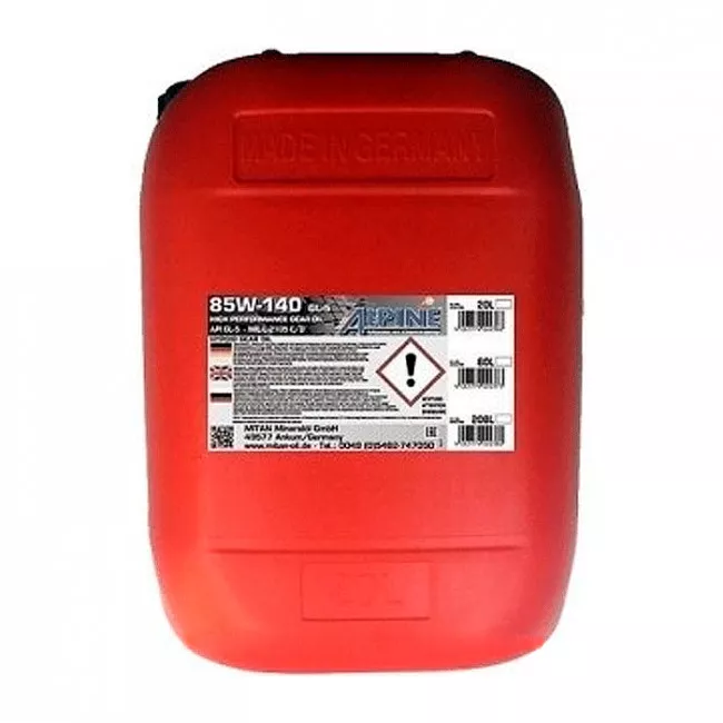 Масло трансмиссионное Alpine Gear Oil 85W-140 GL-5 20л (0785-20) (26962)