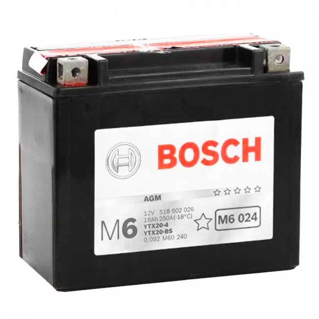 Мото аккумулятор BOSCH 6СТ-18Ач Аз (0 092 M60 240)