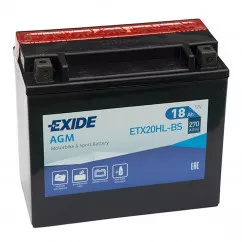 Мото аккумулятор Exide AGM 6CT-18Ah (-/+) (ETX20HL-BS)
