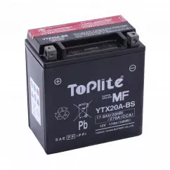 Мото акумулятор TOPLITE 17.8Ah Аз 270A (YTX20A-BS)