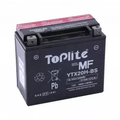 Мото акумулятор Toplite 6СТ-18Ah (+/-) (YTX20H-BS)