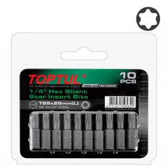 Набор бит TOPTUL 1/4" L25мм T40 10ед. на блистере (FSEA0840G)