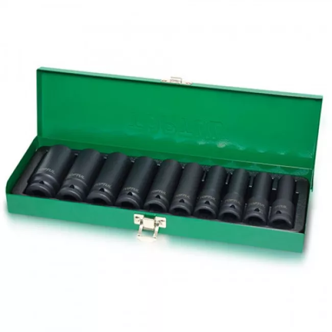 Набор длинных ударных головок Toptul 1/2" 10-24мм 10шт (GDAD1002) Набор длинных ударных головок Toptul 1/2" 10-24мм 10шт (GDAD1002)