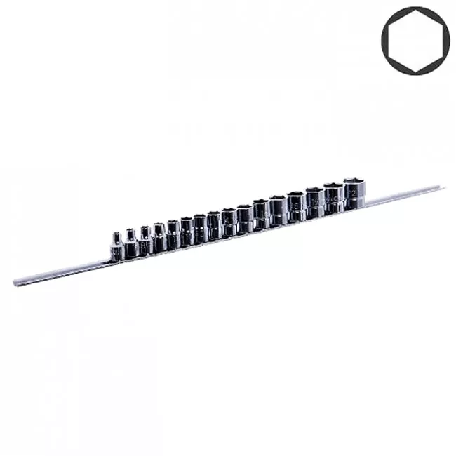 Набор головок TOPTUL 3/8" 16ед. на планке (GAAQ1201U)